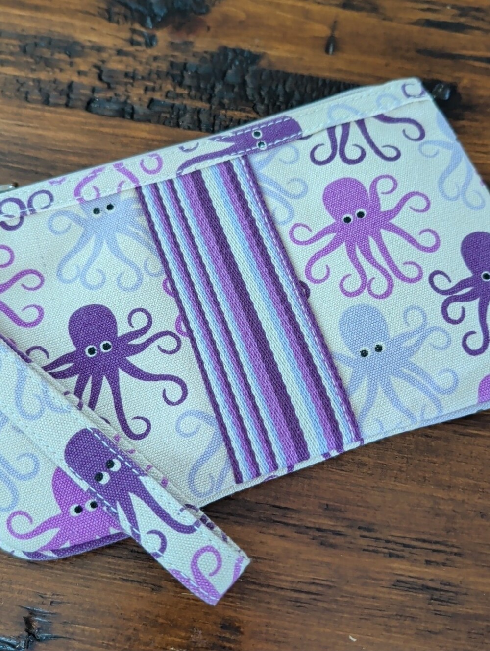 Purple Octopus Wristlet Clutch by Bungalow 360
